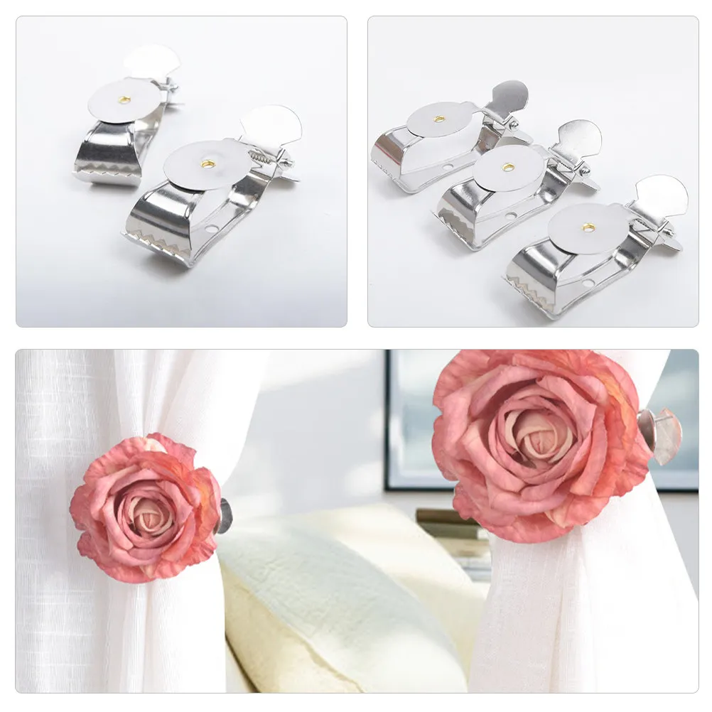6Pcs Stainless Steel Curtain Clips Rust Proof Serrated Grip Metal Curtain Clips for Drapes Blinds Canopy Hanging Home Decor