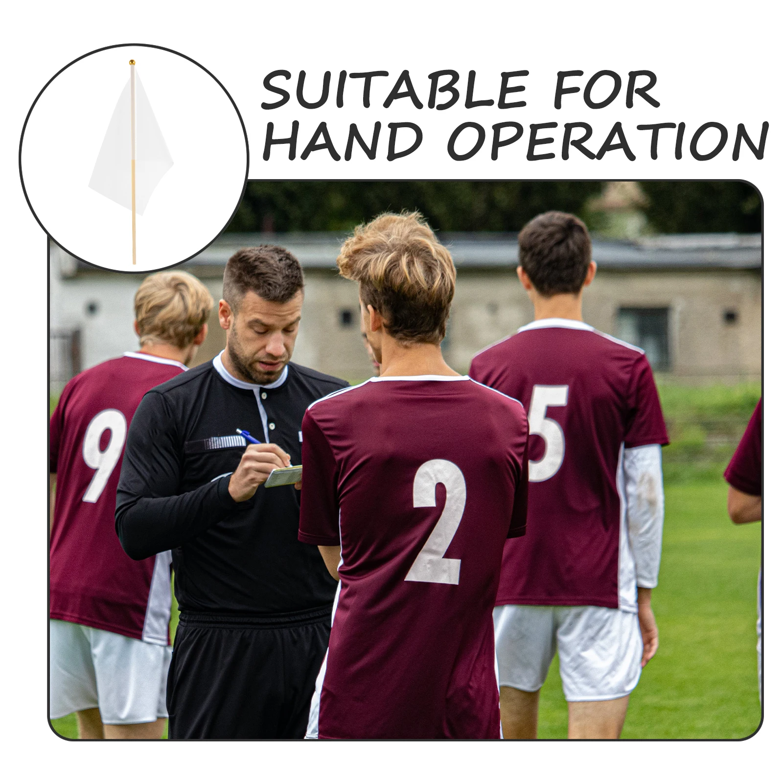 

50 Pcs Hand Waving Flag Referee Mini Flags Colorful Small Sticks Polyester Cloth Held