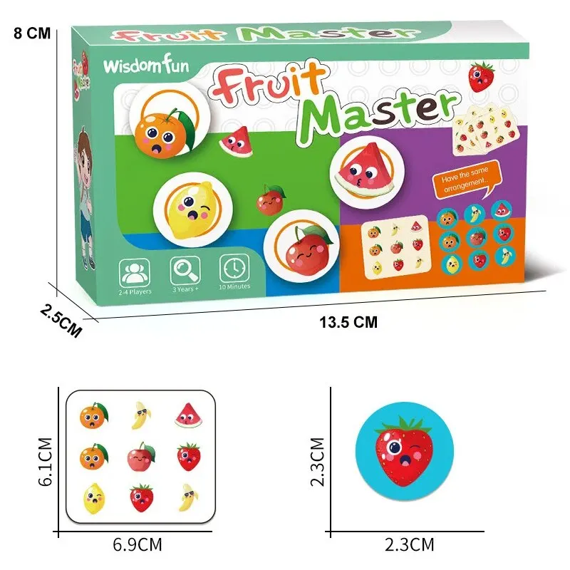 Kids Educational Toys Board Games Fruit Master Color Matching Parent-Child Mindfulness Exercise Interactive Toy