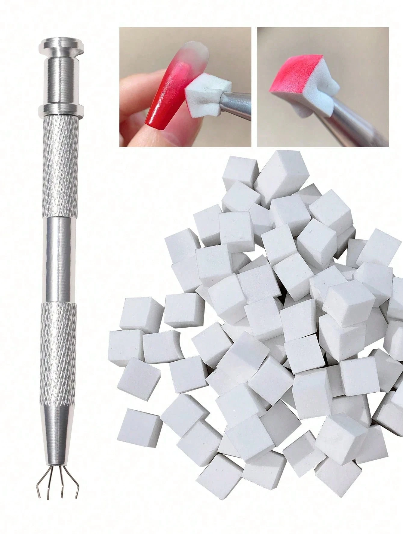 100Pcs Sponge Gradient Nail Art Stamper Tools Gel Polish Color Gradient Brush Glitter Powder Dotting Pen For Manicure Accessorie