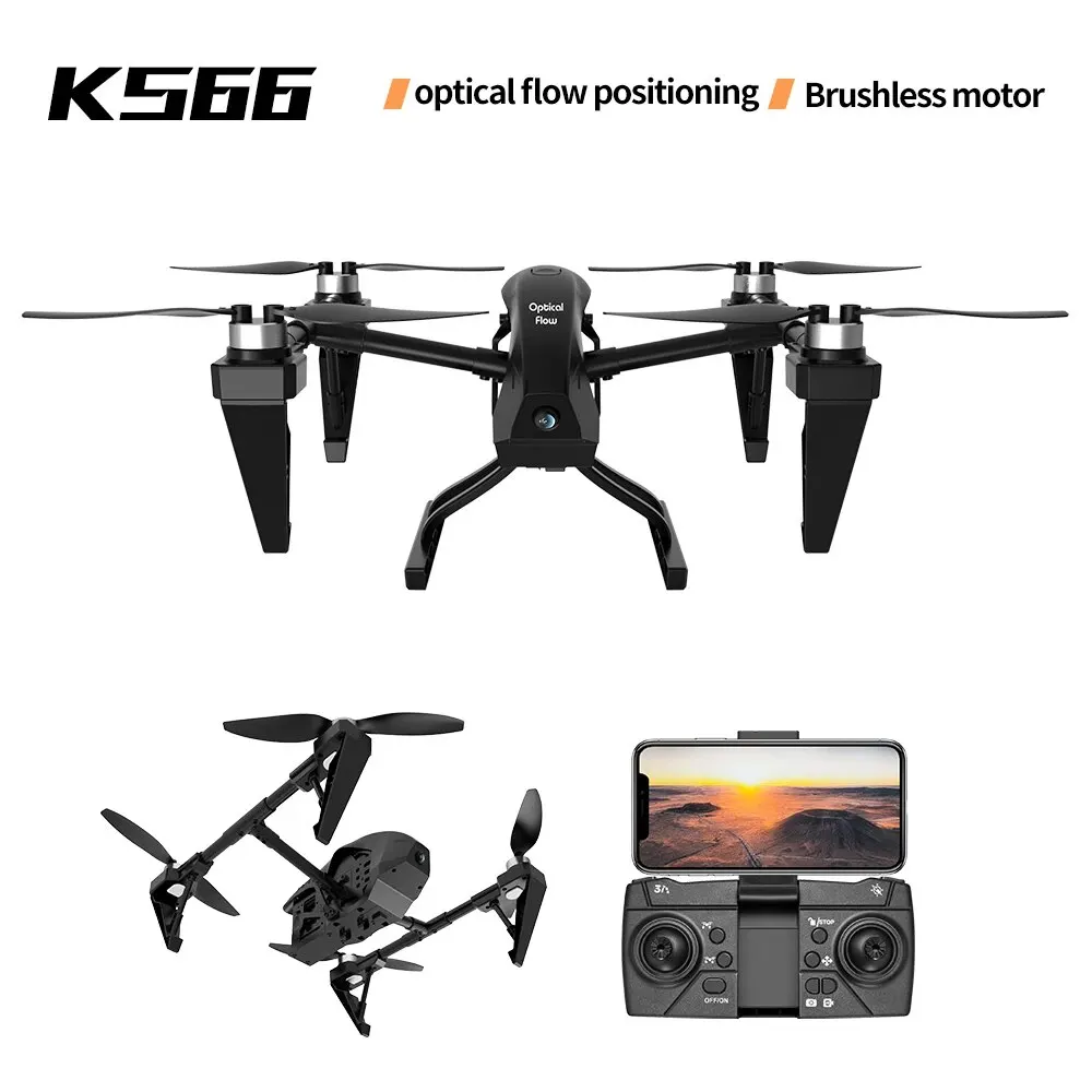 Nowy KS66 4K Drone 8K Profesjonalny HD Podwójny aparat GPS 5G WIFI FPV Lokalizacja przepływu optycznego Silnik bezszczotkowy RC Quadcopter 9000M