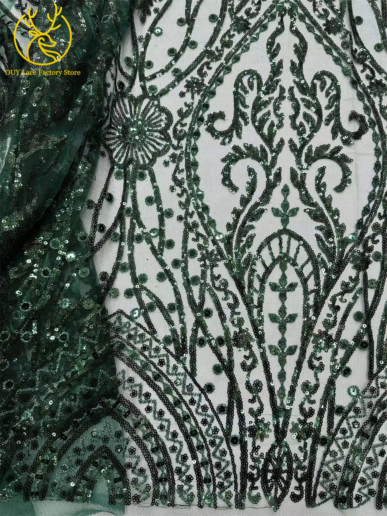 5 Yards Brauner Afrikanischer Spitzenstoff 2026 Nigerianische Pailletten Perlen Hochzeitsdekoration Tüll-Spitzenstoff Braut Partykleid Nähen – Detail 28
