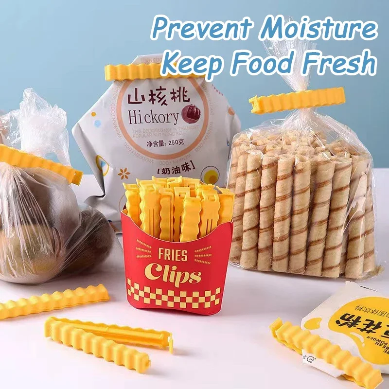 1-24 قطعة الفرنسية فراي على شكل مشبك للغلق بإحكام المغناطيسي شفط الثلاجة ملصق مشبك للغلق بإحكام للوجبات الخفيفة التوابل حقيبة بلاستيكية #2