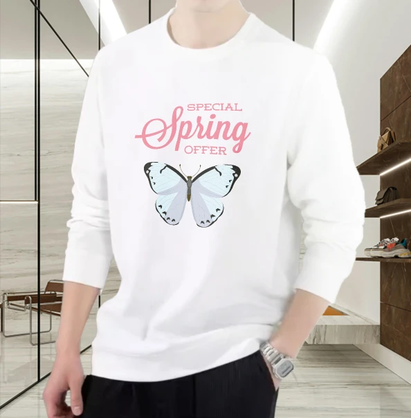 

Футболка для мужчин, осенняя уличная повседневная футболка с длинными рукавами и графическим рисунком, весеннее предложение, футболка с принтом High Street, 90-е годы