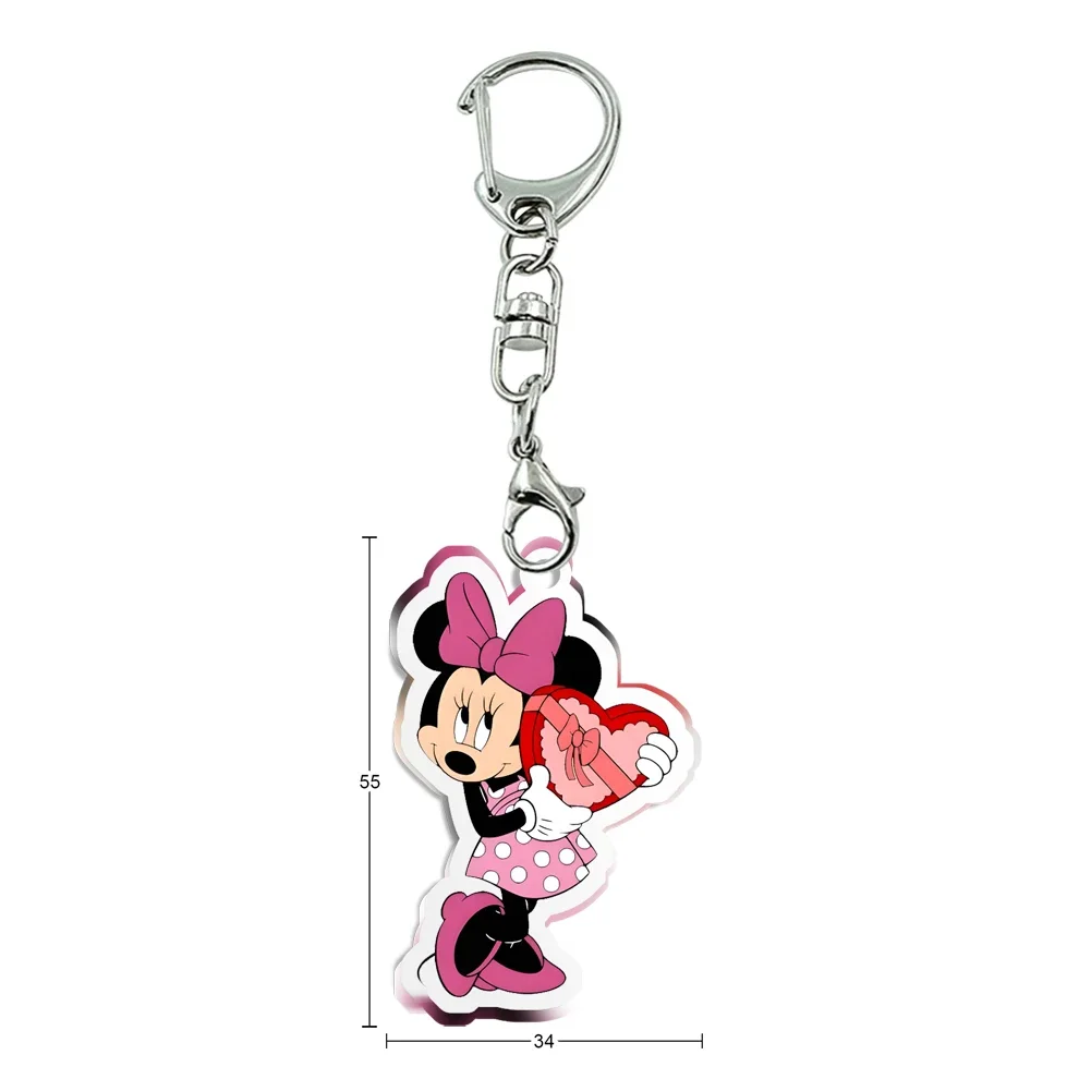 

Disney Valentine's Day Series Cartoon Figure Acrylic Metal Key Chain Bag Charm Decoration Fashion Jewelry