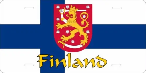 Finland Flag License Plate Personalized Car Auto Bike Moped Motorcycle Aluminum