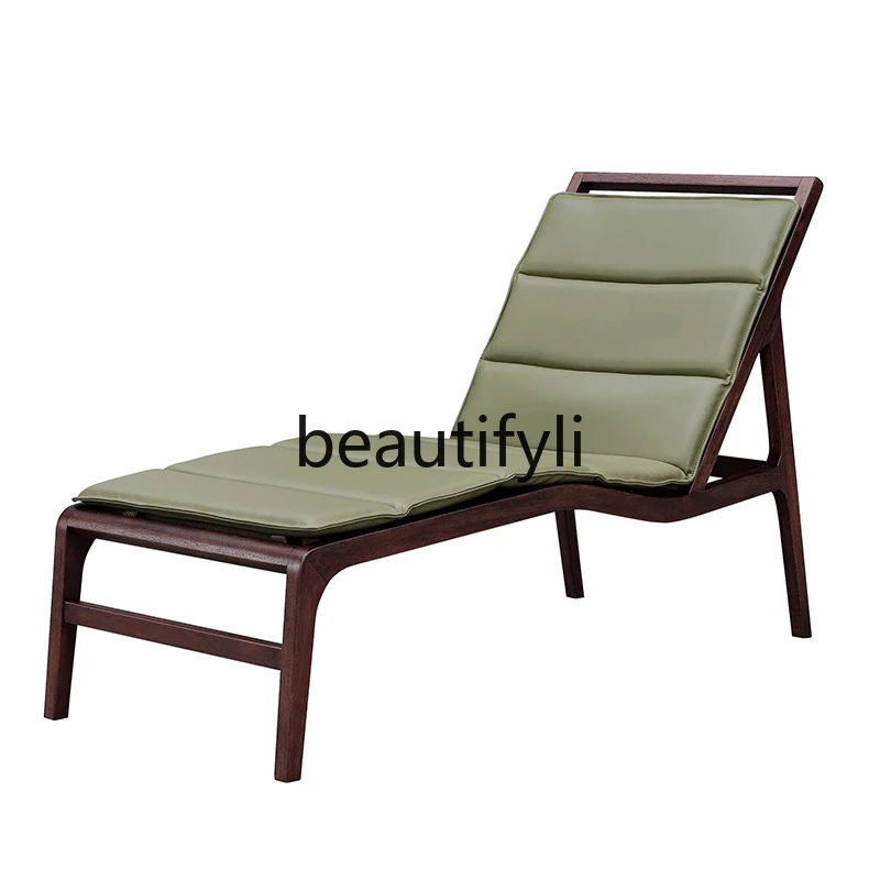 

Solid wood recliner new Chinese leisure chair lazy sofa lunch break comfortable backrest single chair