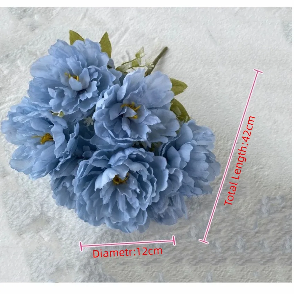 New 42CM Peony Silk Flowers Table Decor 7 Heads Artificial Flowers Gifts DIY Artificial Peony Bouquet Wedding Decoration