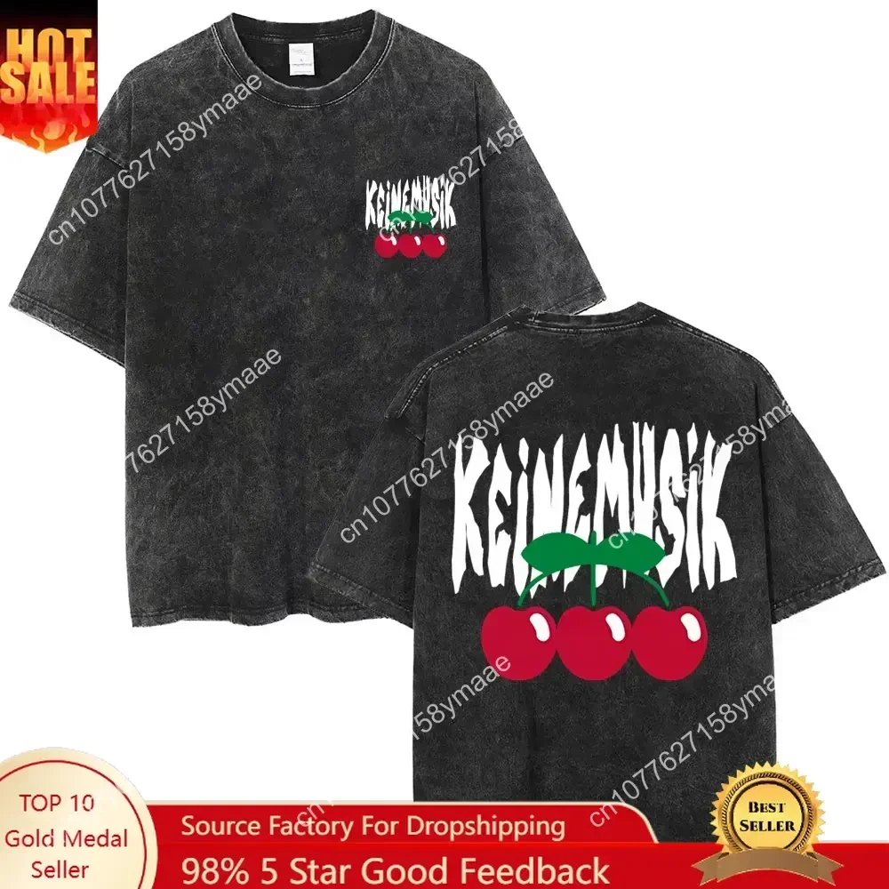 Vintage Washed Summer Keinemusik X Pacha T Shirts Men Women Women Fashion Hip Hop Street T-shirts Male Casual Cotton Short Sleev