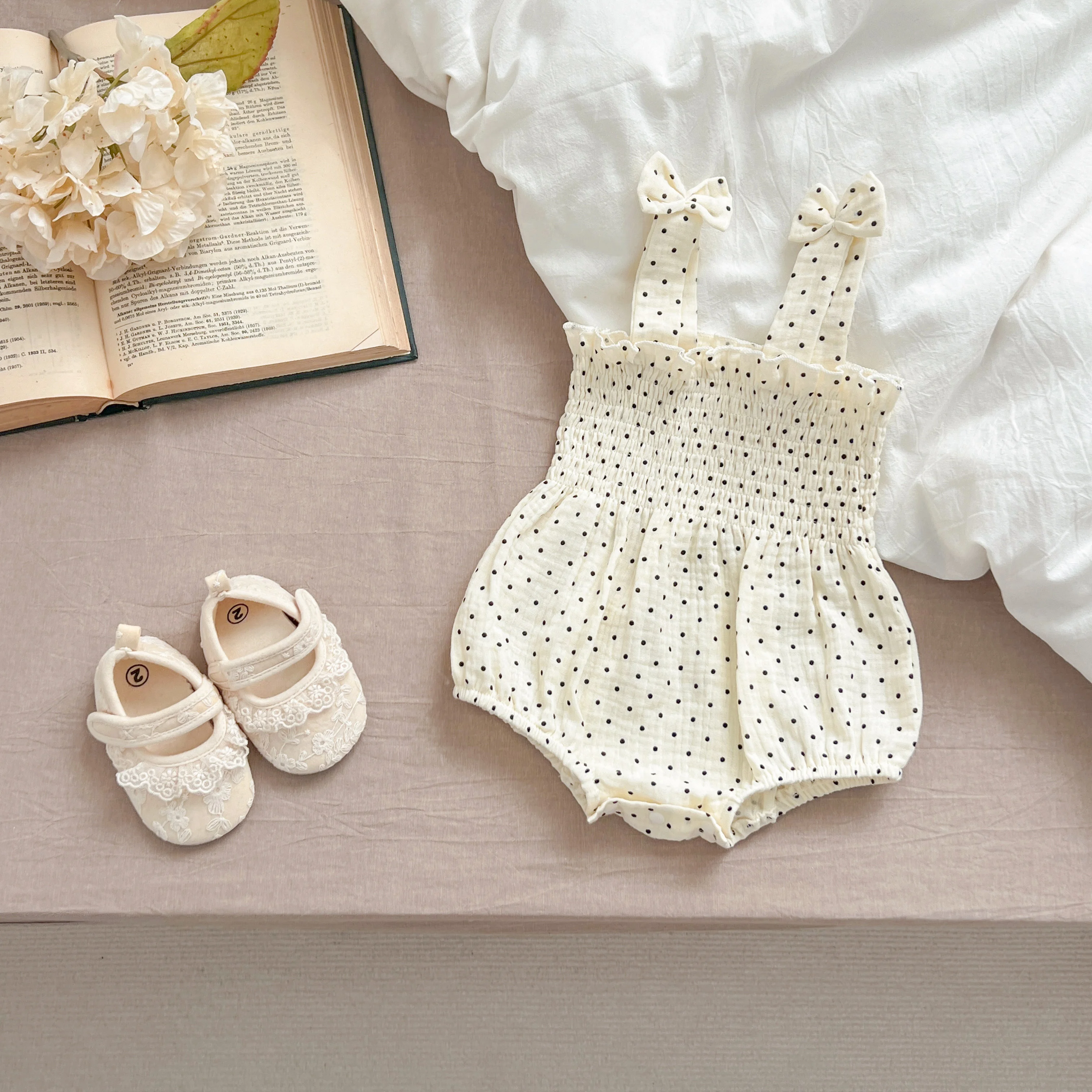 Sommer Outfit Kinder Baby Kleidung Baumwolle Ärmellose Strampler Neugeborene Mädchen Kleidung Kleinkinder Blume Bogen Kinder einteiliges Bodys – Detail 18