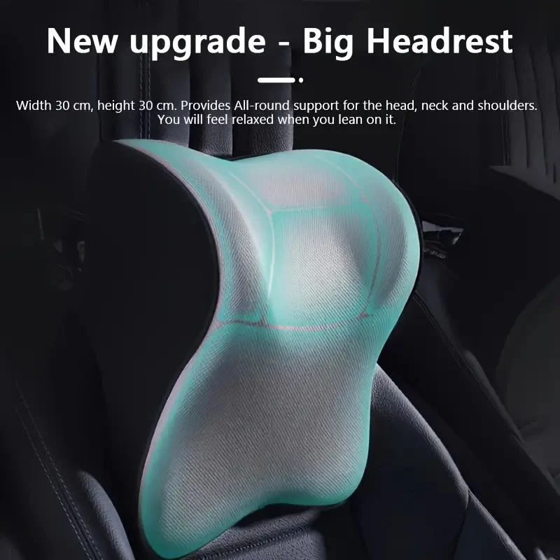 Cervical Support Car Headrest Pillow High Rebound Imported Memory Foam Car Neck Pillow Support High End Car Grey Pillow