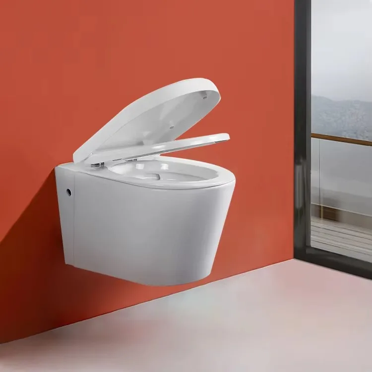 Low MOQ Modern P-Trap 180mm Roughing White Closestool Gravity Flushing Wall Hung Toilet