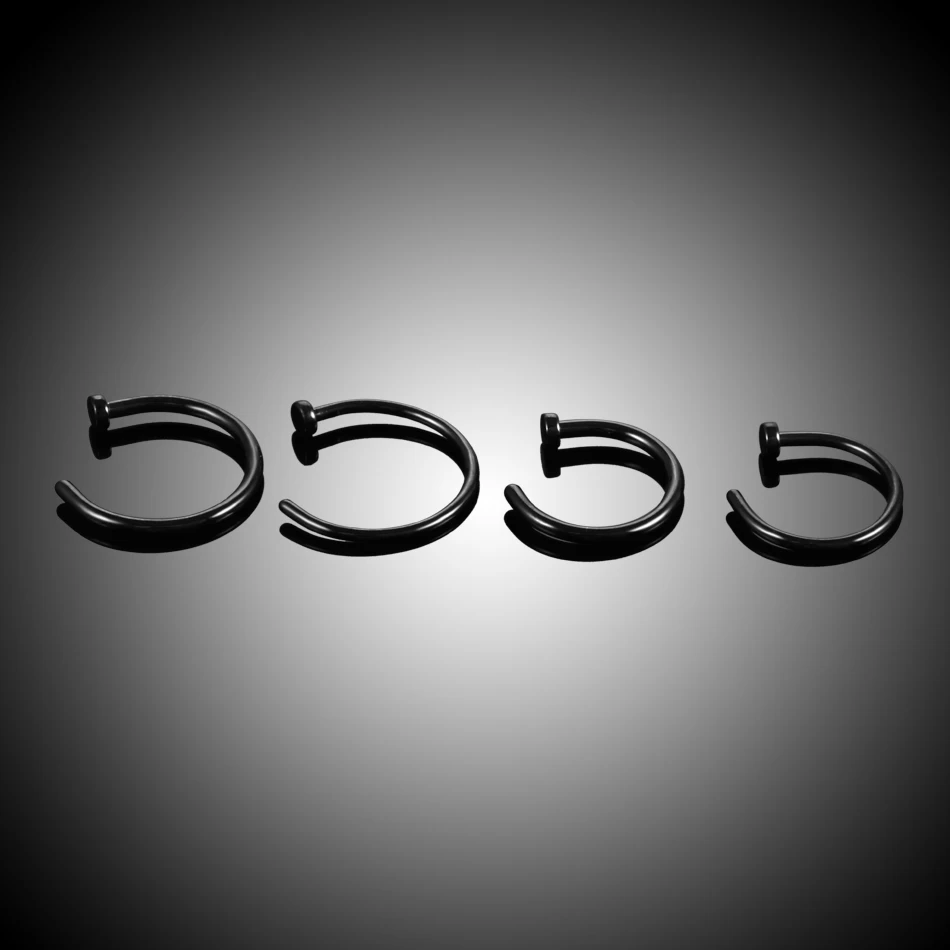 1PC ASTM-F136 Implant Titanium Nose Piercing 20G 18G Nostril Pircings Nariz Clip on Lip Ring Earrings Goth Nose Rings for Women