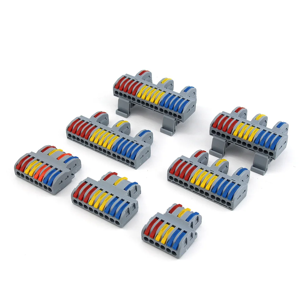 Wire Connector Electrical Cable Press-type Connectors Multiple Inputs out Push-in Quick Terminal Blocks LED Splitter Wiring Tool