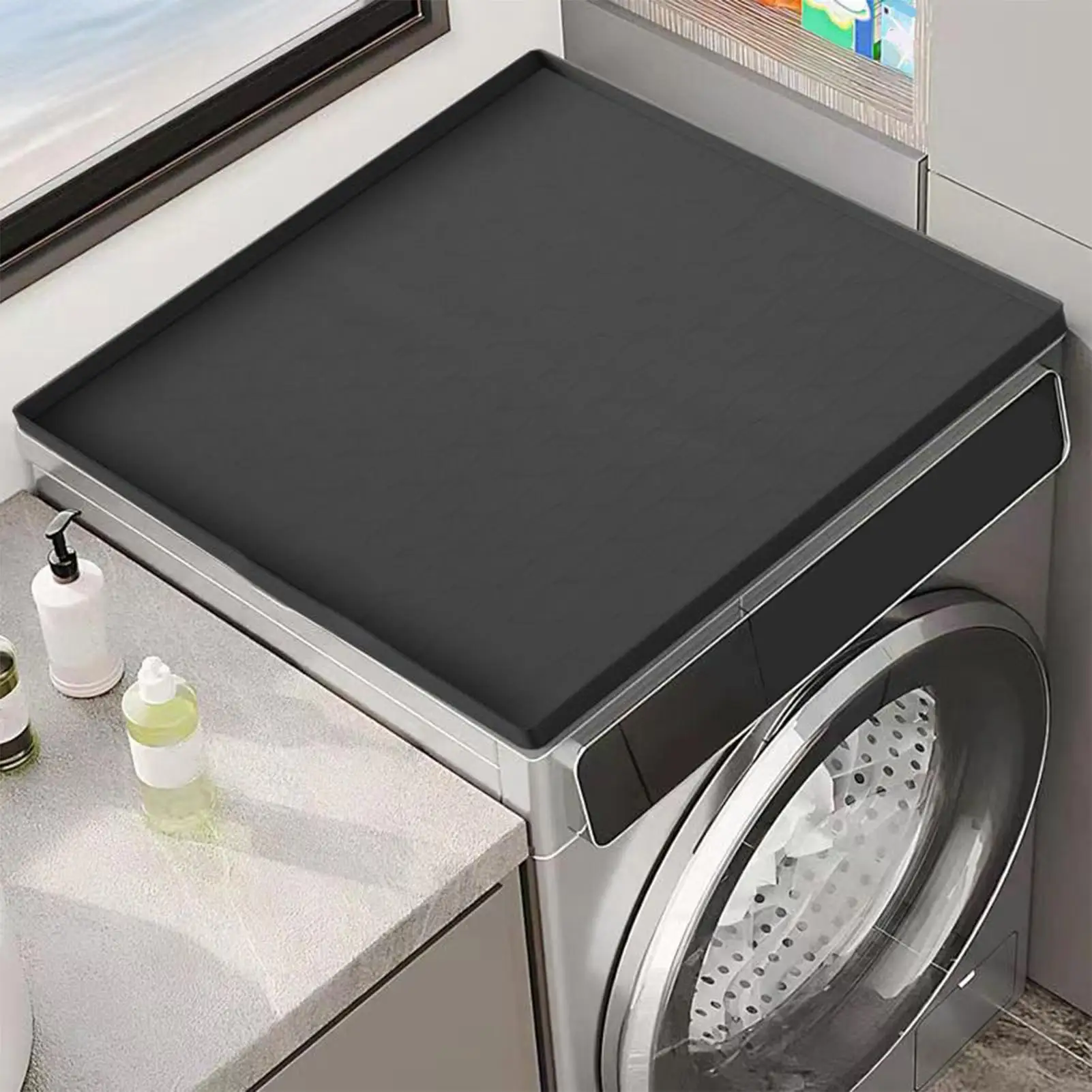 

Small Fridge Mat Small Fridge Drip Tray Silicone Mat Spill-Proof Square Under Appliance Drip Pan Reusable Refrigerator