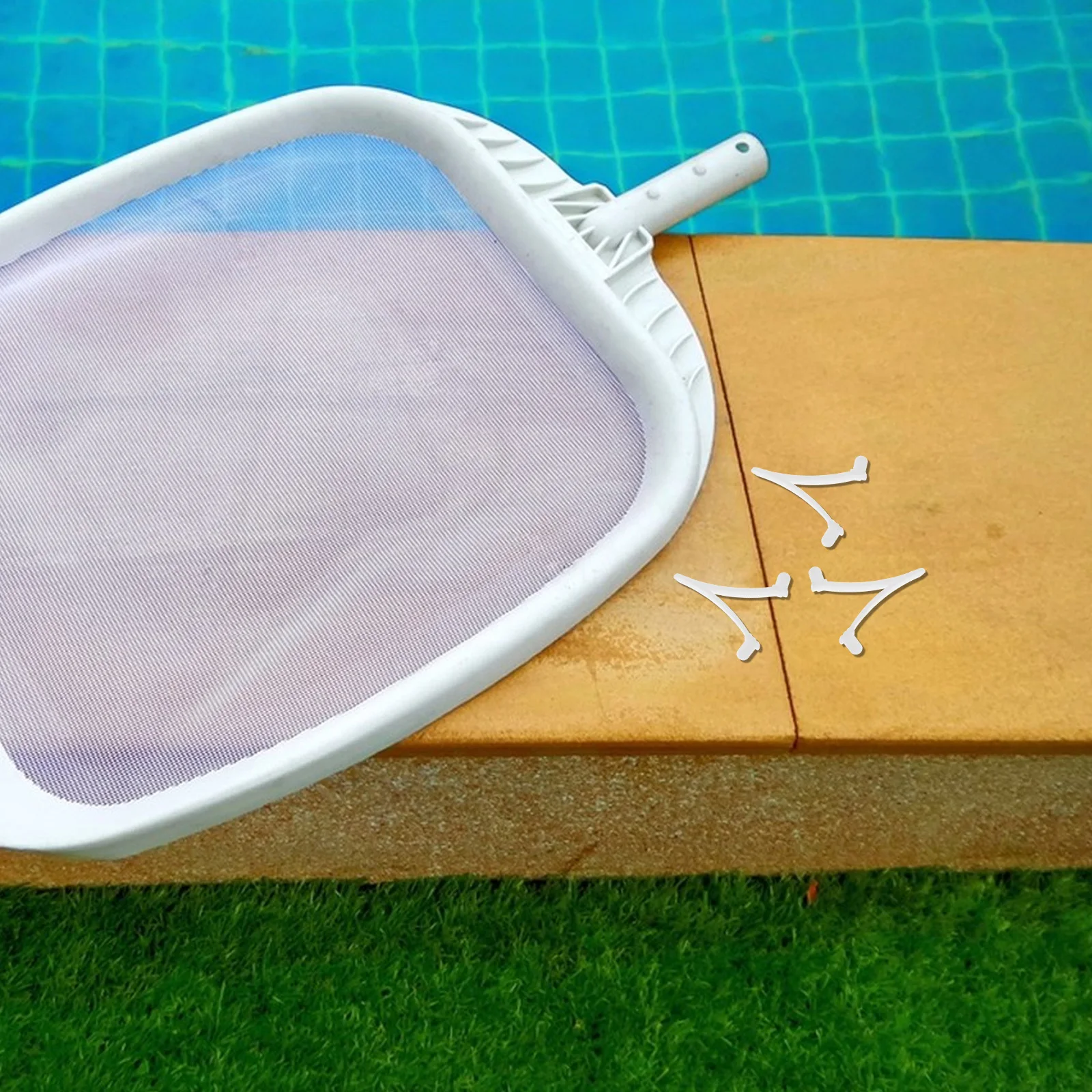 

8Pcs Plastic Swimming Pool Brush Clips V Clips Locking Clip Replacement for Pool Handle Attachment and Leaf Rake Connection