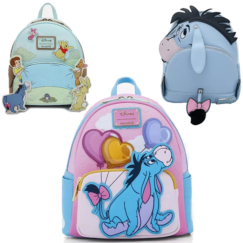 Stitch Children's Backpack Lady Bags Eeyore Balloons Mini Backpack High Quality PU Leather Double Shoulder Knapsack Gifts