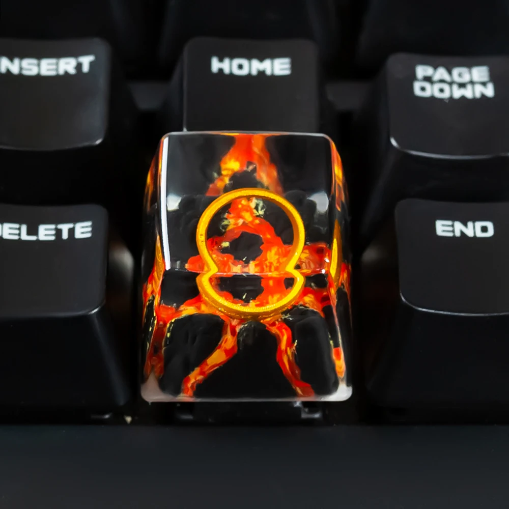 

Кольцо из вулканической лавы ручной работы, колпачок для ключей с 3D вулканической текстурой, смоляная колпачок для механической клавиатуры, креативная замена своими руками