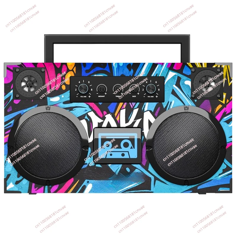 

Portable Bluetooth Speaker with Karaoke, Loud Bass Radio, Handheld All-in-One for Outdoor Home Party