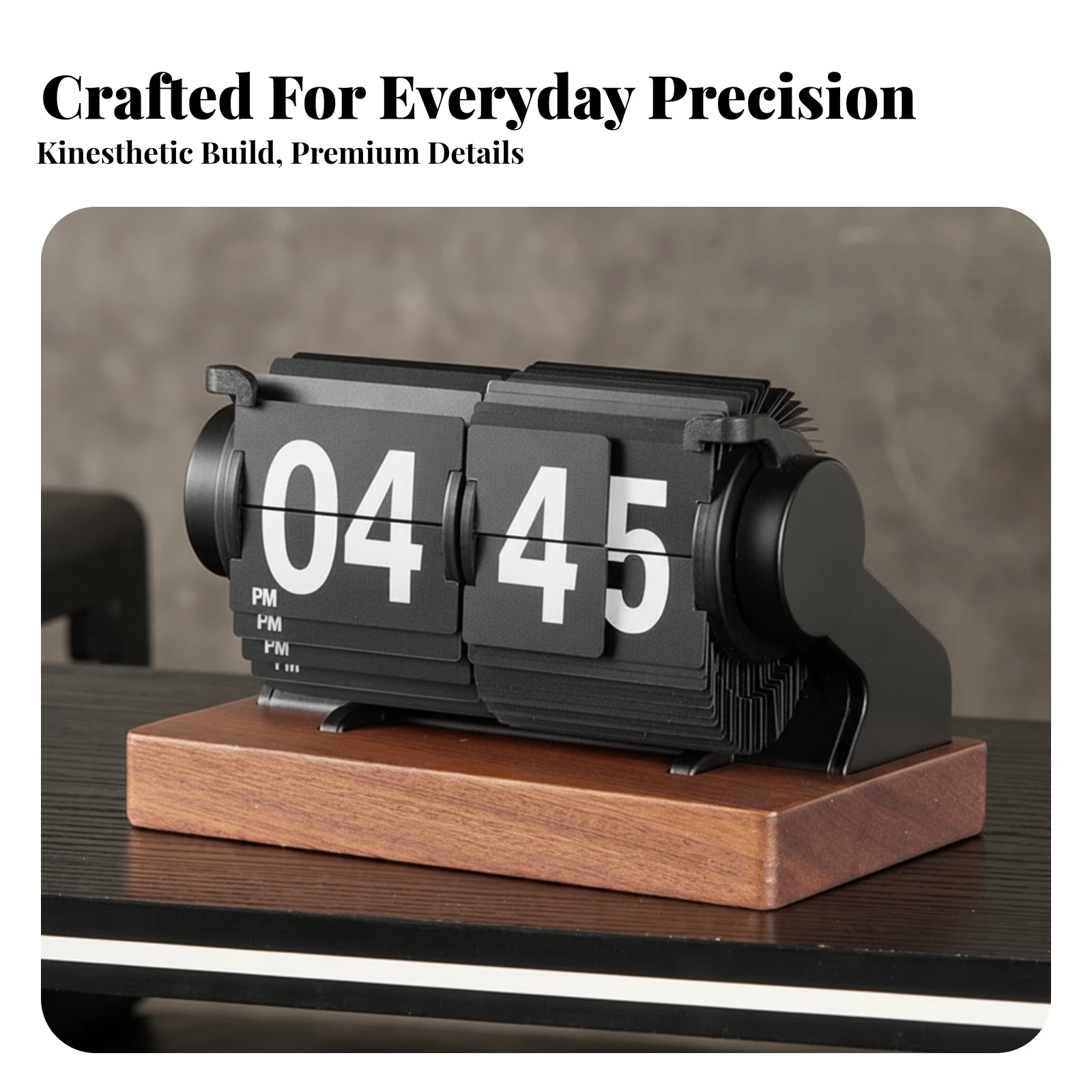 Mechanical Flip Clock Automatic Flip Clock for Minimalists, Office, Shelf