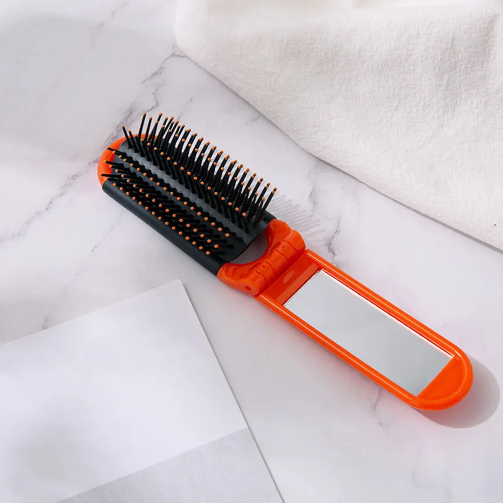 

4Pcs FoldingCombSet PortableTravelHairbrush StraightCurl PlasticSmallMirror MassageSalon Pocket Hairstyle Grooming