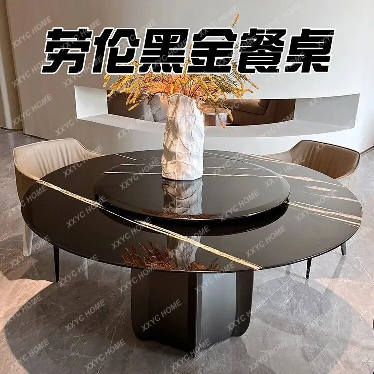 Marble round dining table living room modern simple high-end dining table