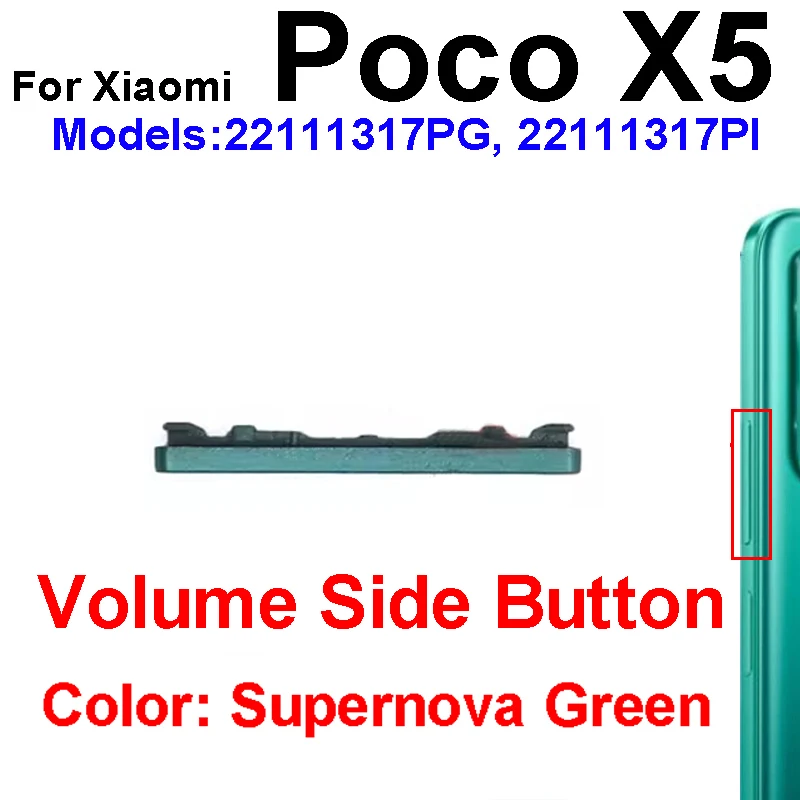 Power On/Off Switch Volume Buttons For Xiaomi Poco X5 X6 Pro X6 Neo Power Volume Audio Side Keys Replacement Repair Parts image 2