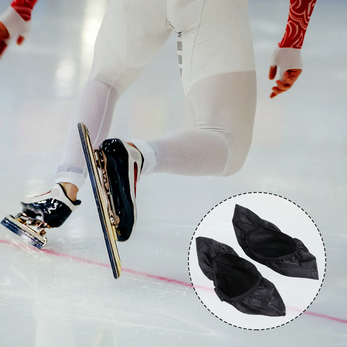 

2 Pairs Accessories Skate Dust Cover Shoe Black Nylon Overshoes Reusable Ice Covers