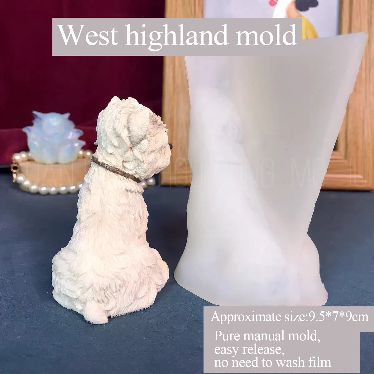 West Highland Dog Silicone Molds, Drop Glue, Aroma Plaster, Handmade DIY, exclusive Mold, Cute