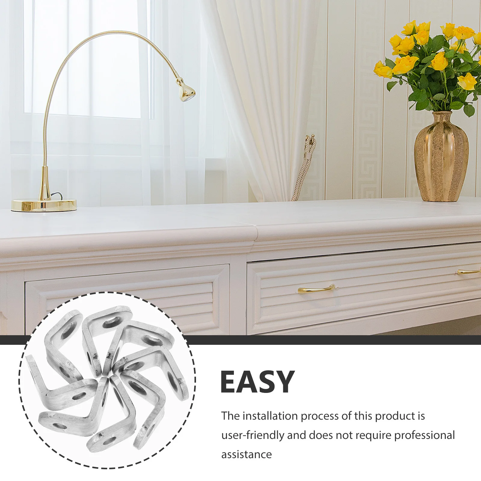 

10Pcs Heavy Duty Stainless Steel L Brackets Corner Shelf Support Braces for Furniture Cabinets Kitchen Storage