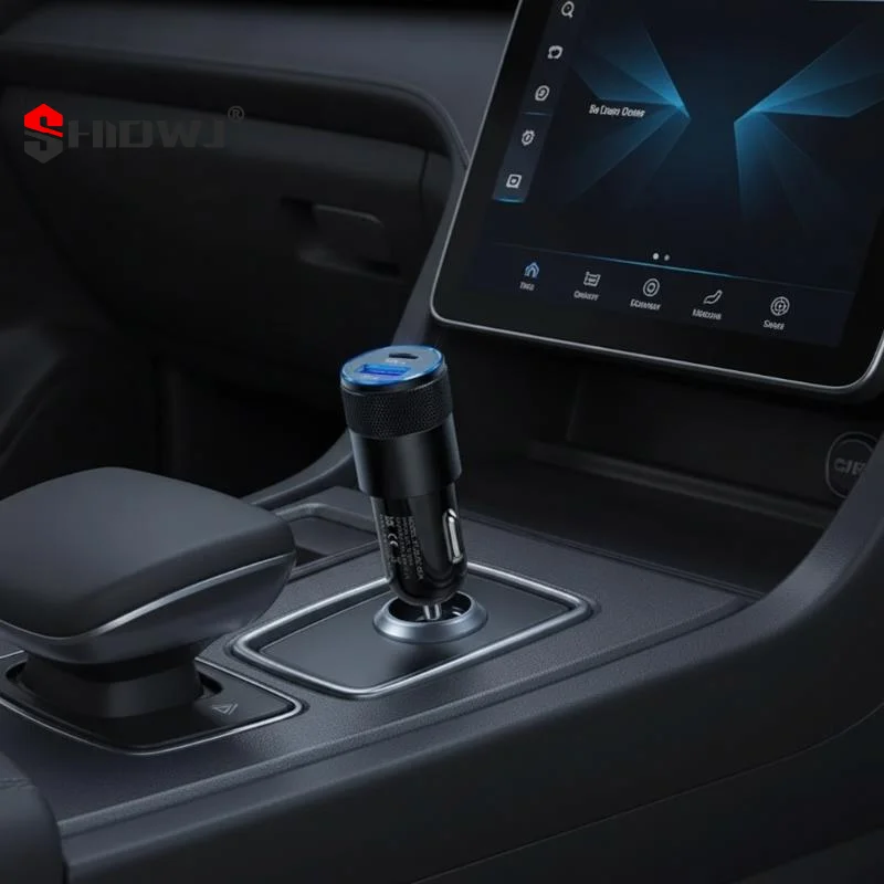 Aluminum Alloy Car Charger With USB C Port 3.1A Fast Charging USB A Port For Daily Commute Road Trips All Smart Devices