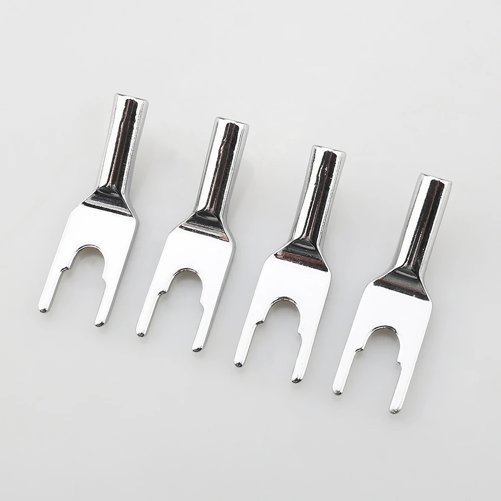 HIgh Quality Audiocrast Rhodium plated spade Adapter Banana adapter to spade Rhodium plated Speaker cable adapte