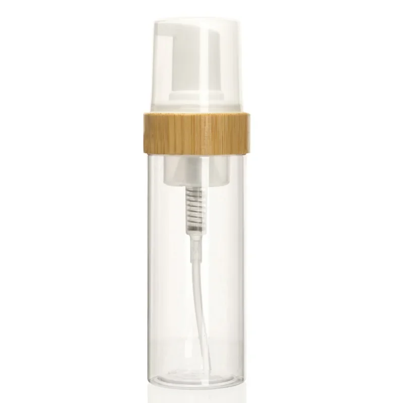 150ml Travel Bamboo Foam Pump Empty Bottle Refillable Hand Sanitizer Shampoo Soap Dispenser Cosmetic Container Plastic Bottles