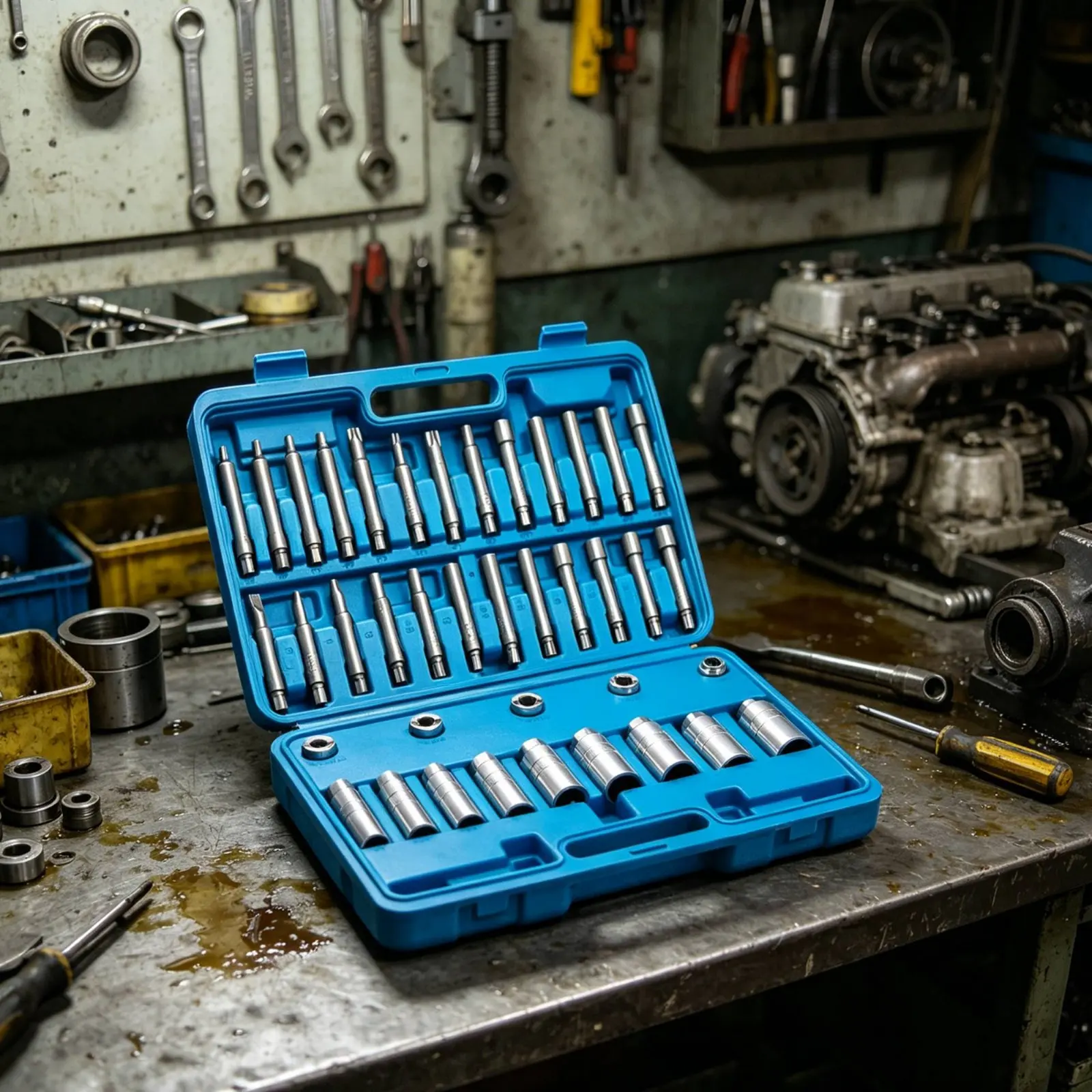 

39 Pieces 39 Piece Shock Absorber Tool Kit Heat Treated Shock System Strut Top Mount Nut Socket Set Automotive Tools High