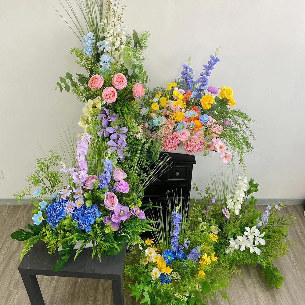 

Искусственные цветы Monet Garden: Французский свежий цветочный набор для свадьбы, декор для окон отелей и свадебных проходов, искусственные цветы