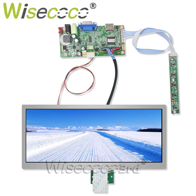 Imagem -02 - Wisecoco 10.3 Polegada 1920x720 Luz Solar Legível Display 850 Lêndeas Alto Brilho Toque ao ar Livre Display Lcd Automotivo Porta Vga Lvds