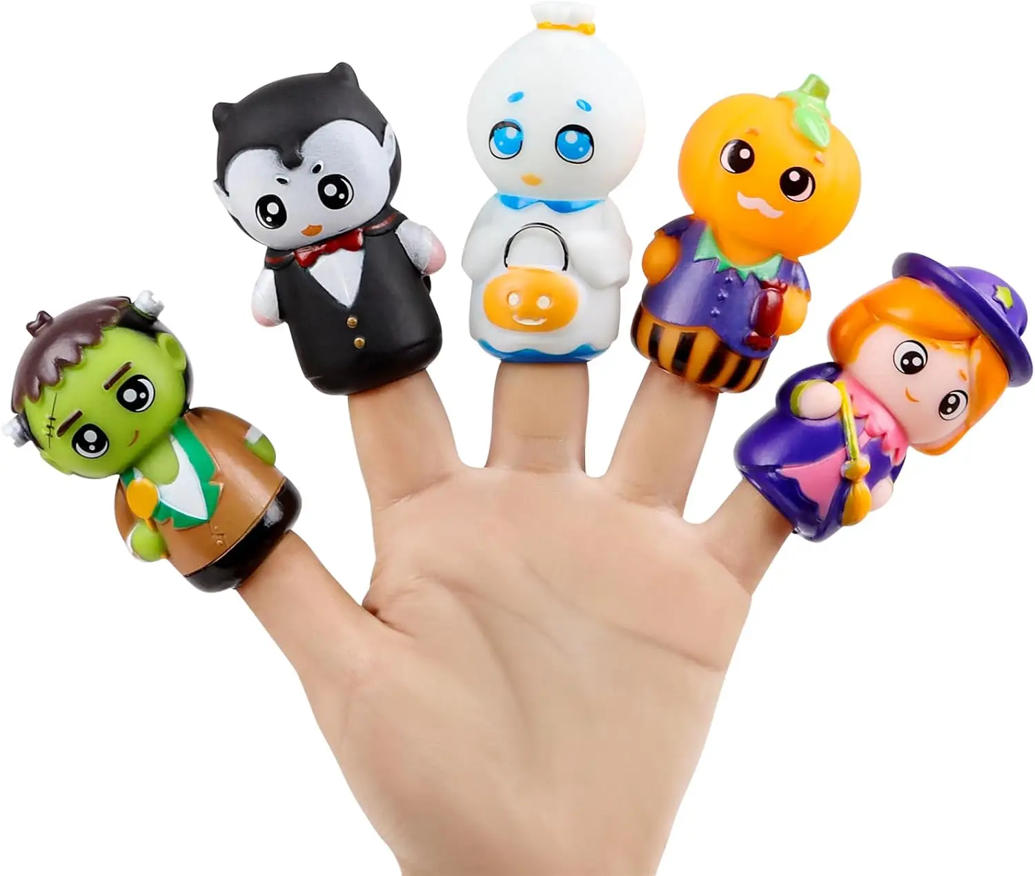 

Halloween Finger Puppets,5pcs Pumpkin Witch Finger Puppet Toys for Kids Trick or Treat Halloween Bag Filler Party Favor Supply
