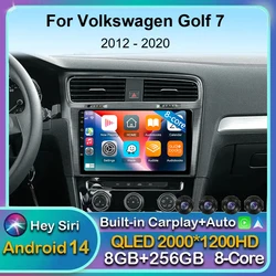 Android 14 Carplay Car Radio For Volkswagen VW Golf 7 2013 - 2016 2017 2018 2019 2020 MK7 Multimedia Player Stereo GPS Head Unit
