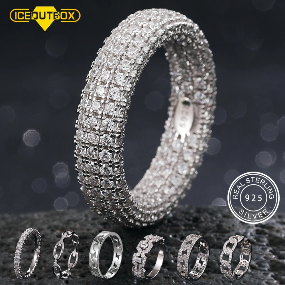 Luxury 925 Sterling Silver Iced Out Cuban Ring