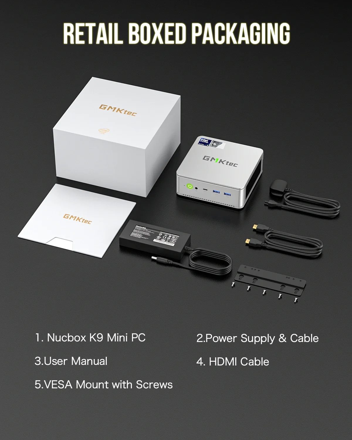 GMKtec Mini PC GMK K9 Intel Core Ultra 5 125H NUCBOX System Window 11Pro PCle GEN4.0*4 DDR5 5600MHz