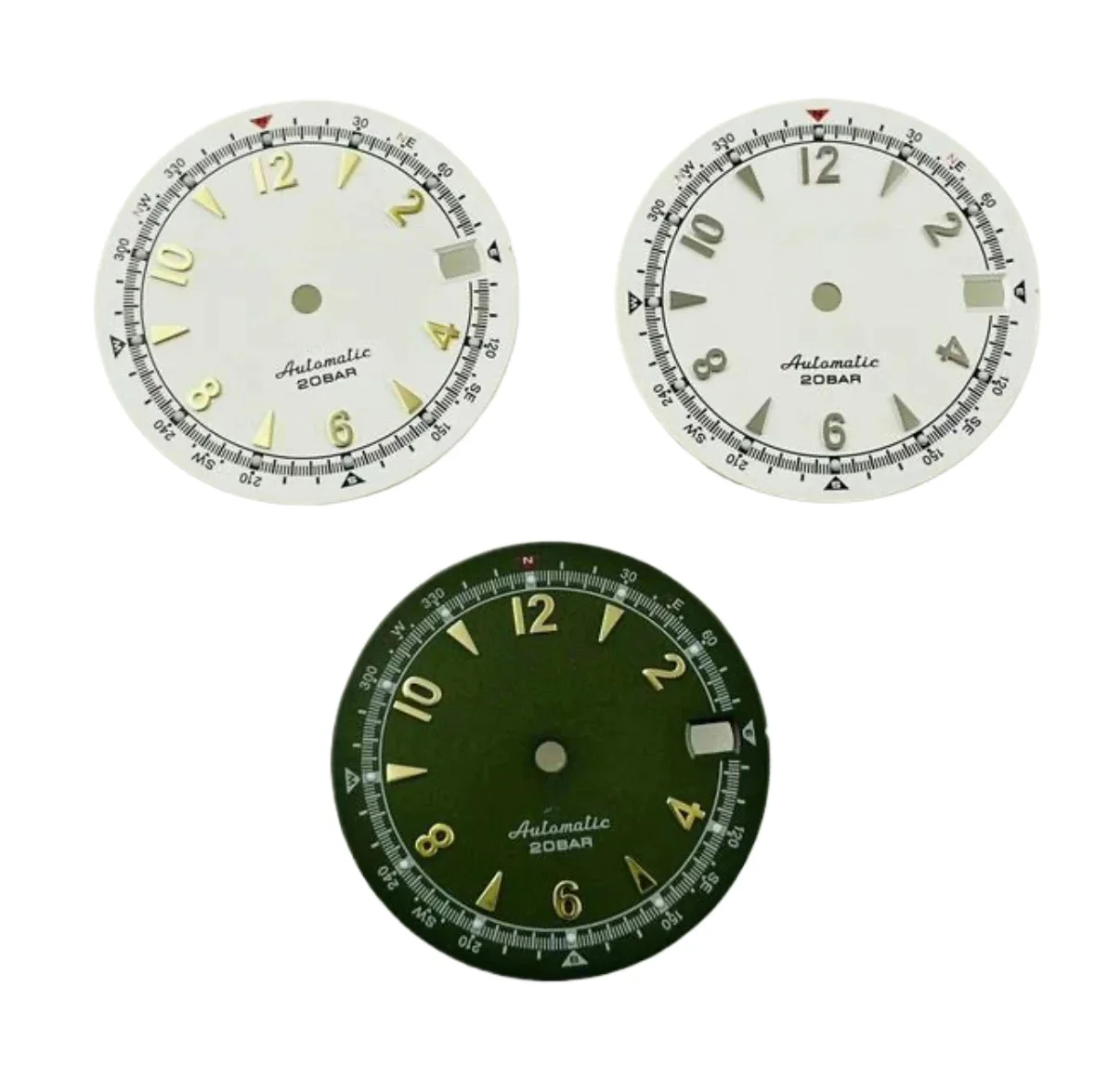 New Year's for NH35 Dial Pilot Retro Mechanical Watch Modified for NH36 Green Luminous Literal Accessories Diameter 28.5MM