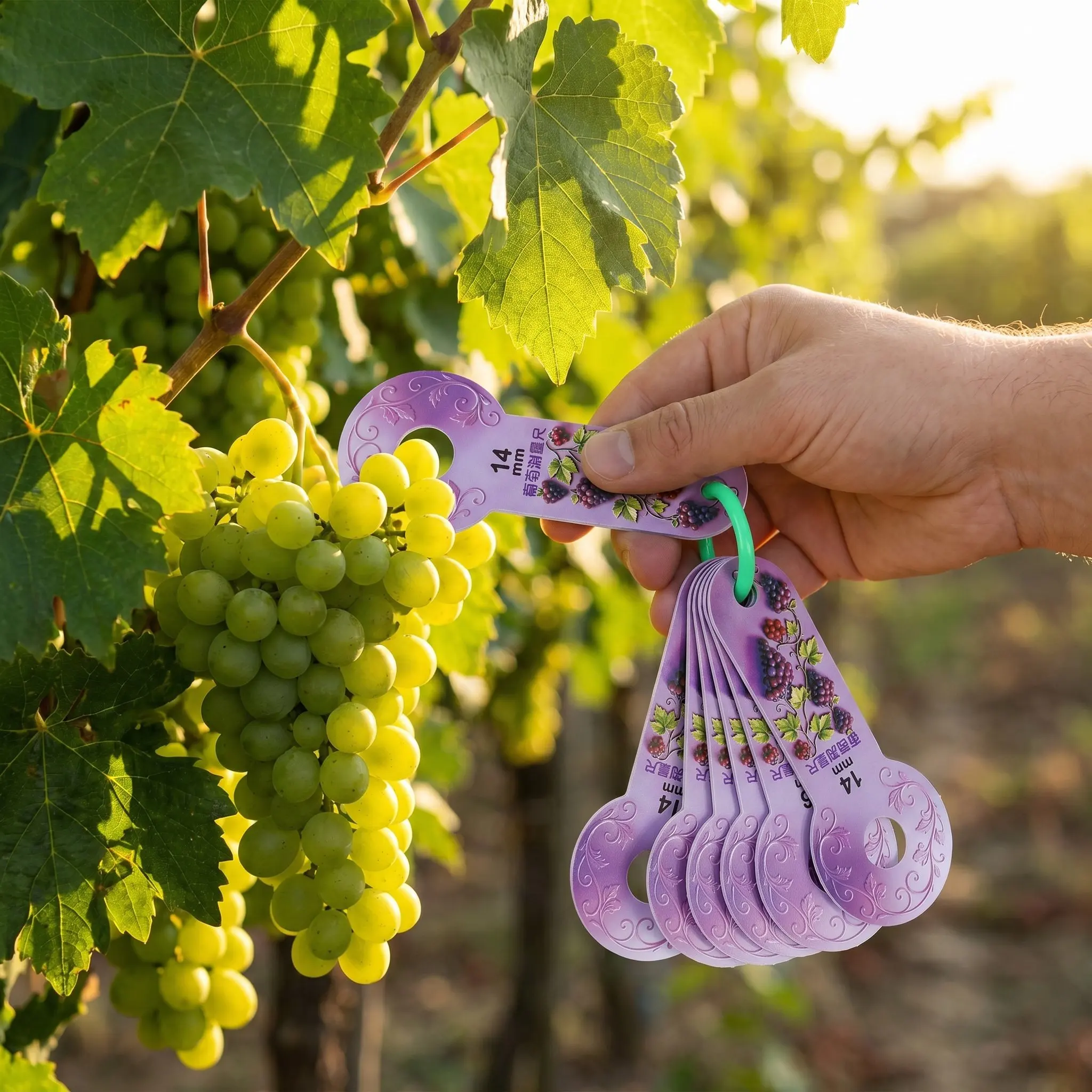 2Pcs Plastic Pocket Caliper Grape Diameter Measuring Tool Fruit Sorting Gauge for Blueberry Cherry Farmer Market Size