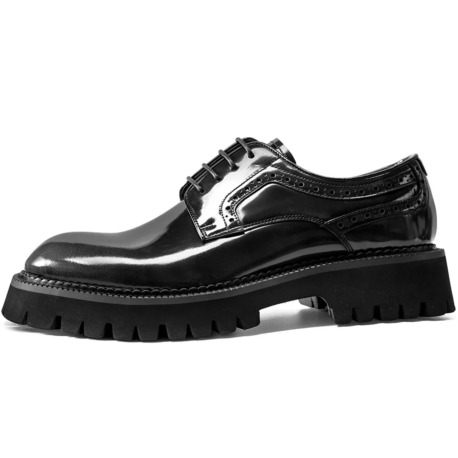 

Spring Autumn Men Shoes Leather Shoes Round Head British Leather Suit Wedding Shoes Trendy Man Shoe