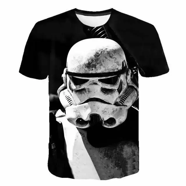 Kids Star Wars Short Sleeve T-Shirt Rey Print Cartoon Casual Tops For Boys