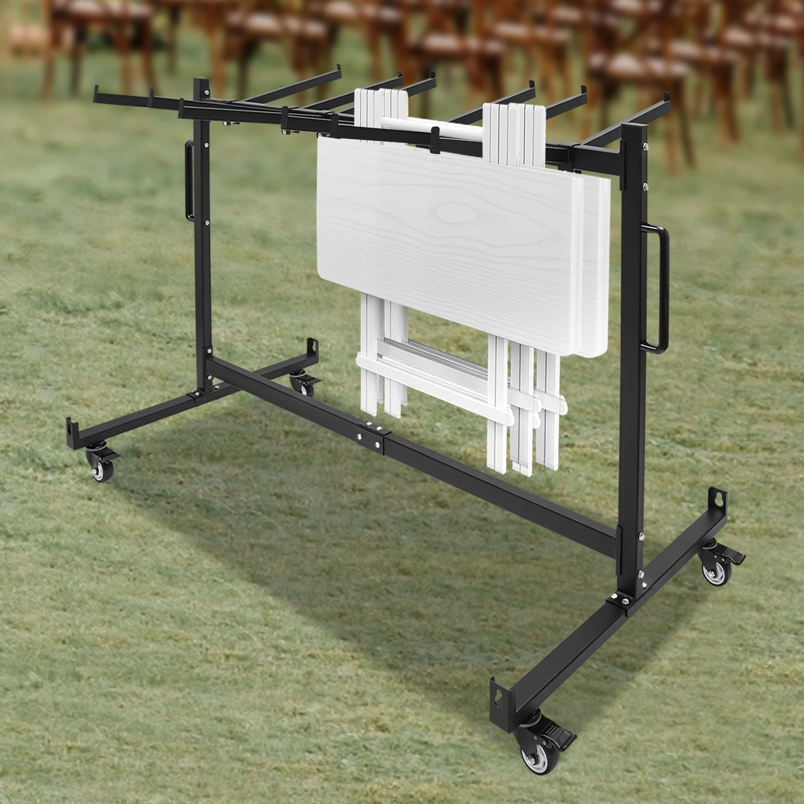 

Складная тележка для стола и стульев, стеллаж для хранения складных стульев и столов, тележка для складных столов и стульев с фиксирующимися колесами