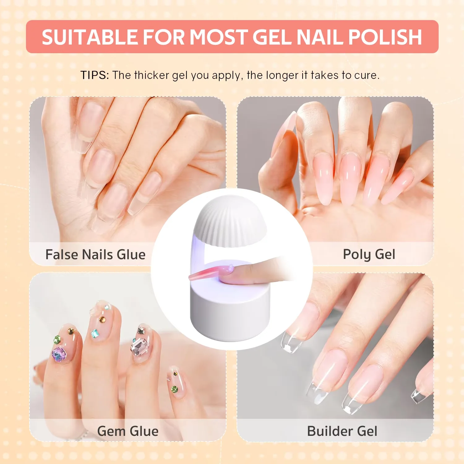 โคมไฟเล็บ LED UV ขนาดเล็ก 6 LEDs เครื่องเป่าเล็บ Type-C ชาร์จโคมไฟแต่งเล็บแบบพกพาพร้อมเครื่องมือทําเล็บแบบเหนี่ยวนําอัจฉริยะ