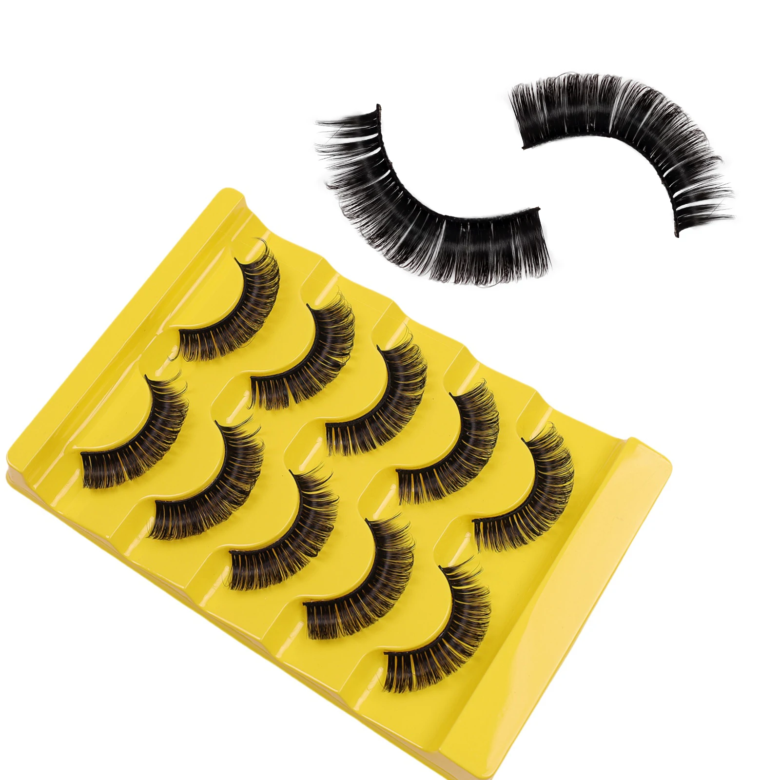 5 paires de cils bouclés russes avec stigmate épais, charme en fibre synthétique, mode européenne et américaine