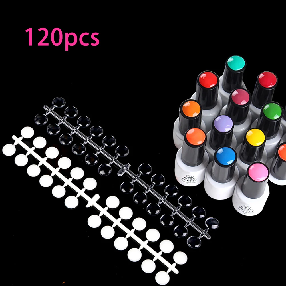 Nail Polish Display Table with Stickers Set Salon Nail Color Showing Shelf Manicure Flat Back Color Card Swatch Nail Art Tool