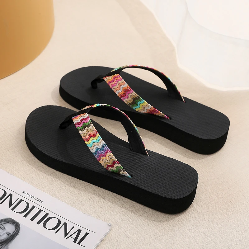 2024 Women Slippers Fashion Flat Sandals Outdoor Leisure Flip Flops Travel Beach Slippers Ladies Flat Flip-flop Slides Zapatos