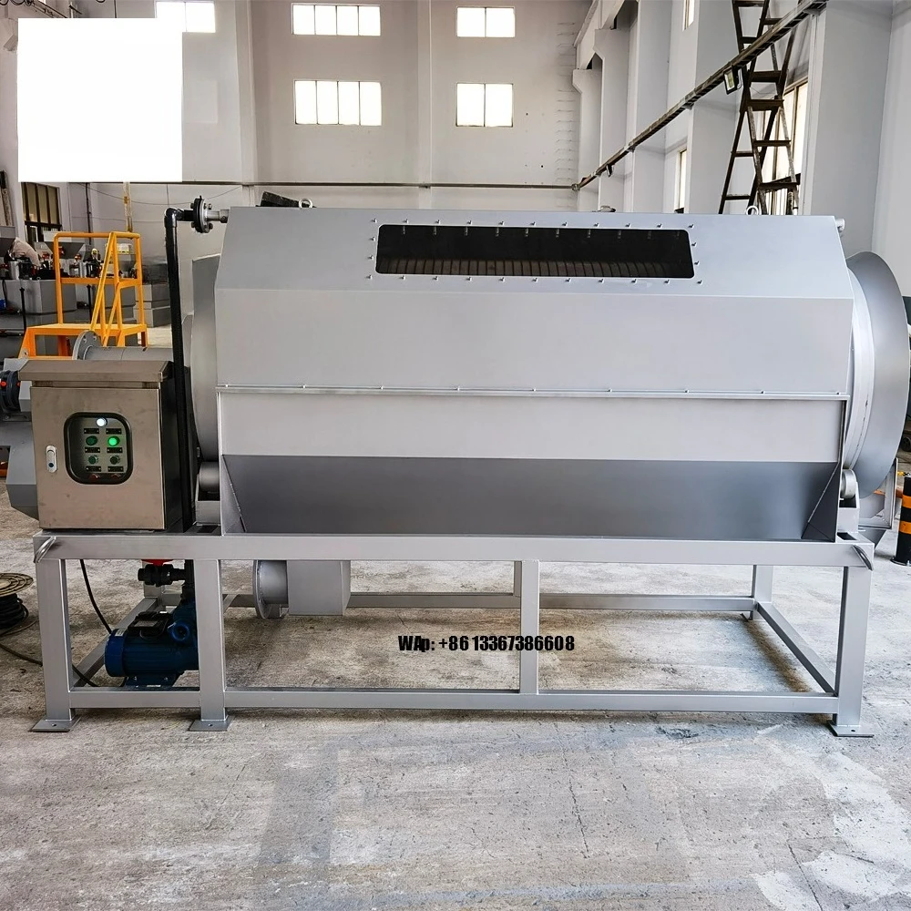 304 Stainless Steel PLC Motor Millimeter-grade Screen Mesh Automatic Water Rotary Drum Filter 25000L/H Filtering Solid